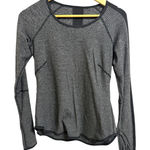 Lululemon Runder Under Long Sleeve Mini Check Pique Black Heathered size 4 Photo 0