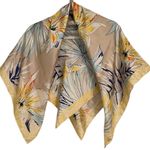 Chico's Silk Floral Print Handrolled Edge Scarf 38x38 Photo 1