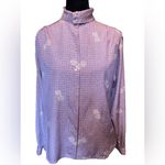 Ethereal Panther Vintage 70s Purple Hippie Dreamy Whimsical Floral Button Top Photo 3