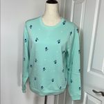 Karen Scott Mint Sweatshirt with Blue‎ Floral Design Photo 5