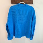 Rachel Zoe  100% Linen Cobalt Blue Button Up Shirt XL Photo 2
