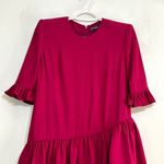 Alexander McQueen  Asymmetrical Ruffle Hem Crepe Dress Photo 3