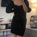Nasty Gal black puff sleeve dress w/ belt Photo 1