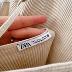 ZARA Neutral Ribbed Knit Midi Tank Dress Beige Bodycon Minimalist Size Large Photo 6