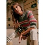 Sézane 💕SEZANE💕 Yara Striped Pullover Sweater ~ Grey/Fuchsia Small Photo 2