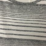 Saint Tropez West Women’s XL Gray White Striped Hi-Low Hem Long Sleeve Blouse Photo 3