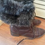 Capodarte Brown Leather Fur Boots Lace Up 6 Photo 1