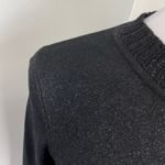 Nanette Lepore Black Shimmer Tiered Long Sleeve Mini Sweater Dress Small Photo 3