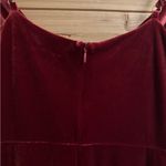 NWT Taylor Size 2/XS Strappy Red Orange Cowlneck Velvet Midi Dress Photo 8