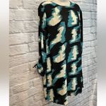 NWT Bel Kazan Women's Aries Shift Dress In Oasis Wind Abstract Print Sz Small Black Photo 1