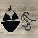 Xhilaration Nice Solid Black Triangle Bikini Swim Suit Set Photo 1
