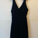 A loves A  Feather Puff Velvet Black Dress Photo 0