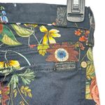 7 For All Mankind Black Colorful Floral Print Denim Skinny Jeans Women's size 25 Photo 10
