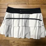 Lululemon  Pace Setter Skirt Spandex Shorts Black White Gray Vertical Stripe 6 Photo 1