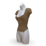 Just Polly Faux Corset Top Tan Size M Photo 2