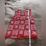 DENISE COLLECTION Vintage Crochet Boho Sweater Tank Top Women’s Sz L EUC Red Size L Photo 6