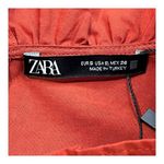 ZARA  Ruffle Poplin Blouse Smocked Cropped Top Rust Orange Women Size‎ Small NWT Photo 8