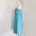 Frances Valentine Shiny Teal Empire Waist Slip Dress Adjustable Straps Y2K XS Blue Photo 2