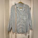 Old Navy NWT Size M Blue White Stripe Long Sleeve Button Front Pajama Top Photo 6
