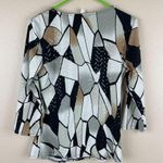 Vintage MSK Sequin Blouse Womens M Black Beige Asymmetrical Artsy Unique 90s Y2k Size M Photo 5