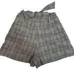 Veronica Beard  Baga Check Wool Blend High Rise Paperbag Shorts Sz 2 Photo 5