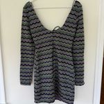 ZARA  Mini Dress Womens Long Sleeve Knit Purple Green Wave Pattern NWT Size S Photo 11