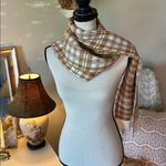 Timberland  women’s white mustard plaid knitted scarf OS unisex Photo 2