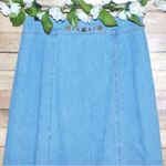 Vintage Christina Hope Light Wash Blue Denim Maxi Skirt Size 12 Elastic Waist Photo 1