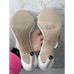 Schutz ‎ Sandals Womens Size 10B White Leather Open Square Toe Stiletto Heel Photo 9