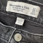 Abercrombie & Fitch Ankle Straight Ultra High Rise Distressed Jeans Black 12 Photo 5