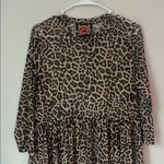 Johnny Was  Womens Leopard Print 3/4 SLEEVE MESH TIERED DRESS Sz Medium Photo 3