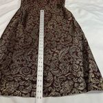 Talbots Burgundy Gold Brocade Strapless Cocktail Party Dress Photo 6