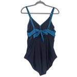 Blooming Jelly  Teal and Black One-Piece Swimsuit with Ruched Sides NWT Size XL Photo 1