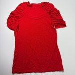 Armani Exchange Red Ruched Sleeve Top Casual Tee Shirt S Photo 4