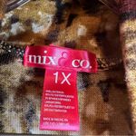 P&Co Mix &  Brown Knit Layered Look Short Sleeve Blouse 1X Photo 1