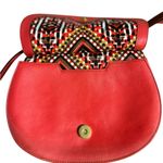 Vera Bradley  Women's Leather Crossbody Purse Red Geometric Pattern‎ Photo 8