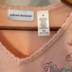 Alfred Dunner  Sweater Women M Short Sleeve Spring Summer Pink Floral Embroidery Photo 2