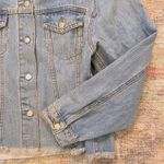 Topshop Frayed Hem Button Down Denim Jacket for Women Photo 2