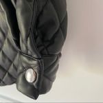 Maje  Black Faux Leather Look Quilted Shacket Jacket size large Photo 6
