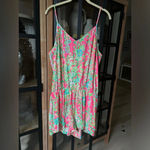 Lilly Pulitzer  Deanna Romper Southern Charm Flamingo v neck sleeveless neon Photo 6