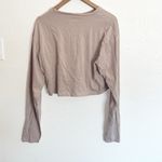 Alphalete Tan PBNS Long Sleeve Cotton Blend Lifestyle Fit Active Crop Tops Photo 5