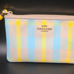 Coach Wristlet Bright Maize Plaid Corner Zip New With Tags Photo 0