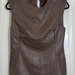 Badgley Mischka Studio | Faux Leather Sleeveless Top Brown Vintage | Women's XS Photo 0
