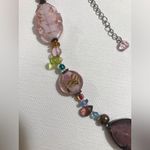 Premier Designs Unique Feminine Pastel Pink Purple Glass Bead Necklace 16 inches Photo 4