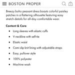 Boston Proper Like New  Paisley Patches Peasant Dress Size Medium Photo 13