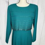 Vintage RIMINI Formal Maxi Dress / Jacket Size 12 Dark Teal Green Beaded Photo 1