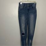 The Limited Dark Blue Distressed Ankle Jeans Photo 2