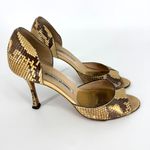Manolo Blahnik  Snakeskin Peep Toe D'Orsay Pumps Size 38 Photo 0