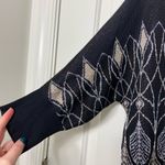 White House | Black Market NWOT White House Black‎ Market women’s shimmery metallic knit black sweater M Photo 1