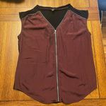 Rock & Republic Burgundy Zip Blouse M Photo 4